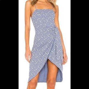 MAJORELLE blue floral wrap dress